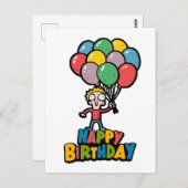 誕生日の風船 ポストカード (正面/裏面)