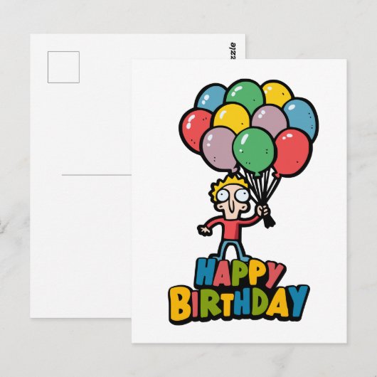 誕生日の風船 ポストカード (正面/裏面)