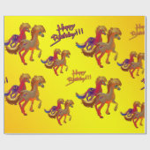 誕生日の馬の包装紙 ラッピングペーパー (フラット)