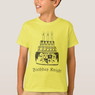 誕生日の騎士中世テーマの子供のTシャツ Tシャツ
