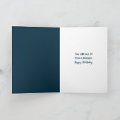 誕生日の骨組み魚釣りを木製のボートに カード (内部)