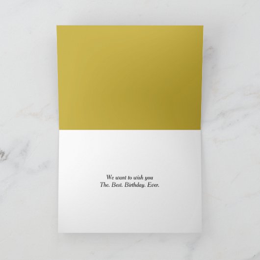 誕生日の鳥と木のフェンスの円錐花 カード (内部)