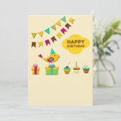 誕生日の鳥カード カード (スタンド正面)