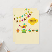 誕生日の鳥カード カード (正面/裏面インサイチュ)