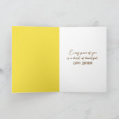 誕生日の黄色のデイジーが土の中からにょきっと生えてきた カード (内部)