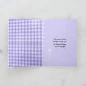 誕生日の黒いデイジーと紫色のタンポポ カード (内部)