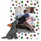 誕生日の黒いラブラドールの漫画の写真フレーム