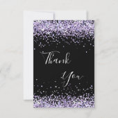 誕生日の黒紫の輝くダストに感謝 サンキューカード (正面)