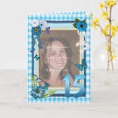 誕生日の15番目の写真カード カード (黄色い花)