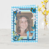 誕生日の17番目の写真カード カード (黄色い花)