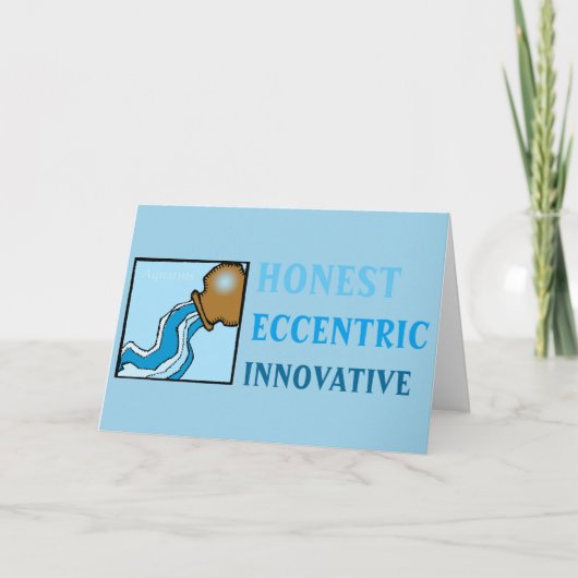 誕生日の(占星術の)十二宮図の印人格アクエリアスカード カード (正面)