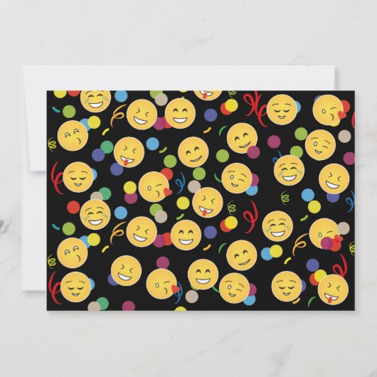 誕生日のEmojiのおもしろいの子供の誕生日の幸せな写真 招待状 (裏面)