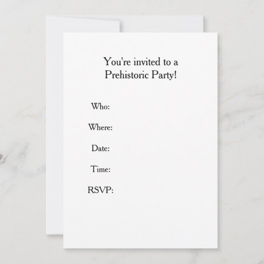 誕生日のT-レックス 招待状 (裏面)