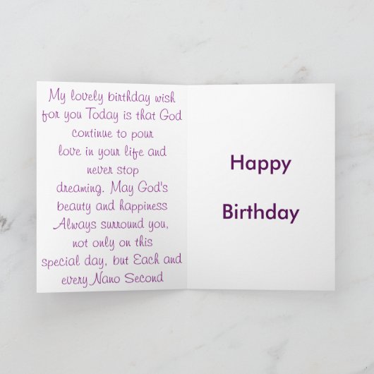 誕生日のZazzleで販売されるすばらしい物プロダクト カード (内部)