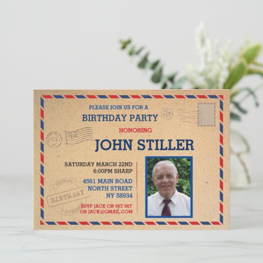 誕生日はがきメール投稿フォトメール投稿 招待状 (スタンド正面)