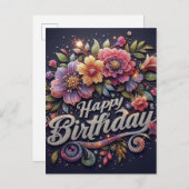 誕生日はがき:カラフルエラー ポストカード (正面/裏面)