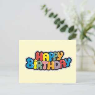 誕生日はがき(カラー文字) ポストカード