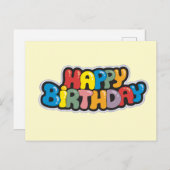 誕生日はがき(カラー文字) ポストカード (正面/裏面)