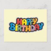 誕生日はがき(カラー文字) ポストカード (正面)