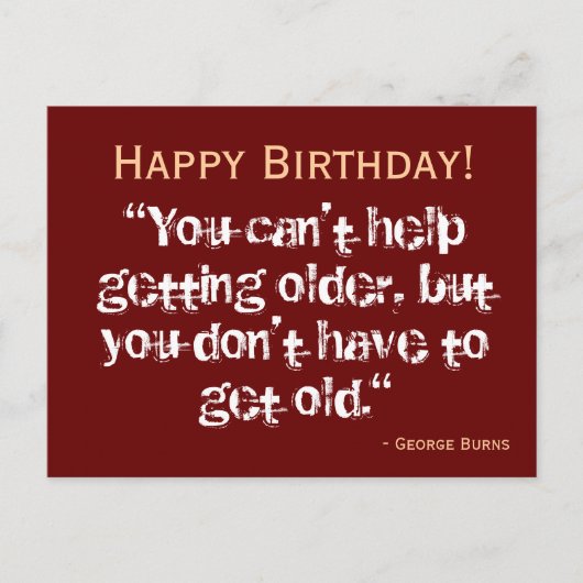 誕生日はがき – バーンズ ポストカード (正面)