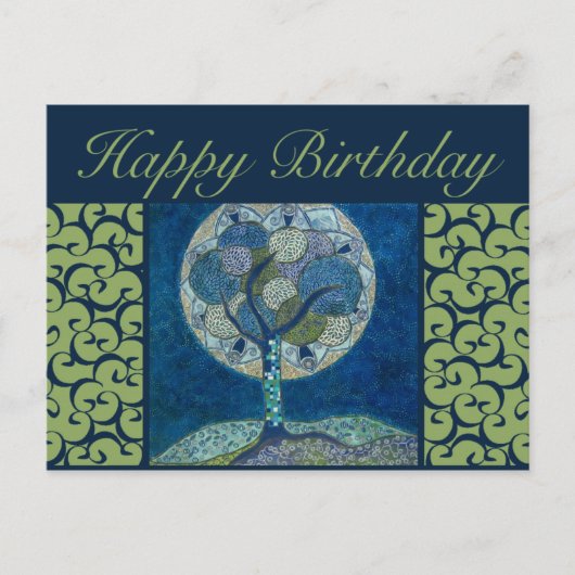 誕生日はがき – moon in開花絵を描ズ ポストカード (正面)