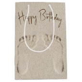誕生日はだしのプリントイン砂 ミディアムペーパーバッグ (正面)