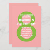 誕生日はっきりしたパーティの招待 招待状 (正面/裏面)