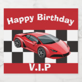 誕生日はっきりしたパーティギフトVIPレースカーラバー スパークリングワインラベル (シングルラベル)