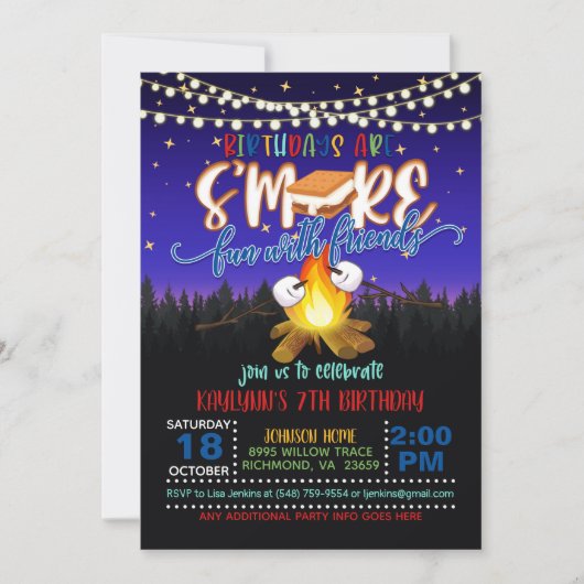 誕生日はより多くのおもしろいを友人と招待状B 招待状 (正面)