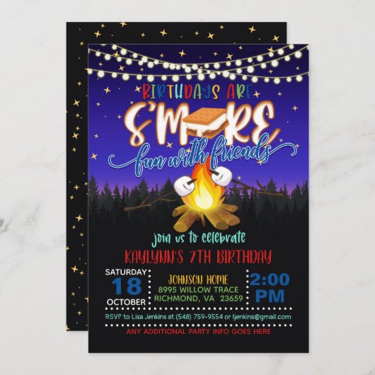 誕生日はより多くのおもしろいを友人と招待状B 招待状 (正面/裏面)