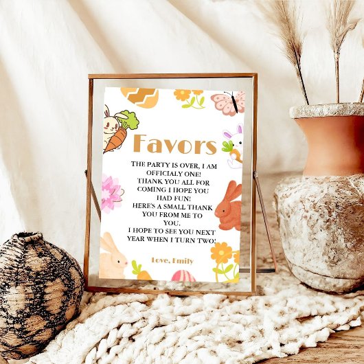 誕生日はイースターバニーパーティー標識を支持 ポスター