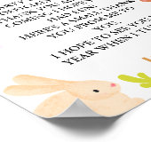 誕生日はイースターバニーパーティー標識を支持 ポスター (角)