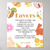 誕生日はイースターバニーパーティー標識を支持 ポスター (正面)