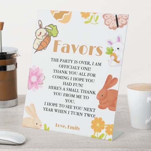 誕生日はイースターバニーパーティー標識を支持 台座サイン (インサイチュ)