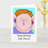 誕生日はカスタムな誕生日カードをキス見ます カード (黄色い花)