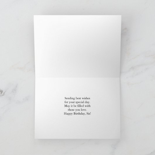 誕生日はクレマティスの妹へのつる植物 カード (内部)