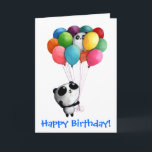 誕生日はパンダくまを風船のようにふくらませます カード<br><div class="desc">カラフルな気球を持つ愛らしい誕生日のパンダ。 誕生日動物はこの特別な日の最も最高のなデザインの1つです。 そして私の控え目な意見のパンダくまはベストの1つです! それはそうかわいく、おもしろいで小さい創造物です。 そしてパンダは誕生日の帽子を身に着け始めて、多くの明るい色の誕生日の気球を握るとき、深刻な誕生日ビジネス;)誕生日のパンダをですあらゆるギフトのための単にすばらしいアイディア、またはあらゆる子供の誕生会のためのちょうど愛らしい装飾得ています。 すべての右の大人はそれを余りに使用できます:)</div>
