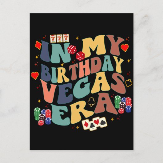 誕生日はベガス時代のバケーション パーティー トラベル ポストカード (正面)