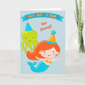 誕生日は人魚のパーソナライズなカードを採取します カード (正面)