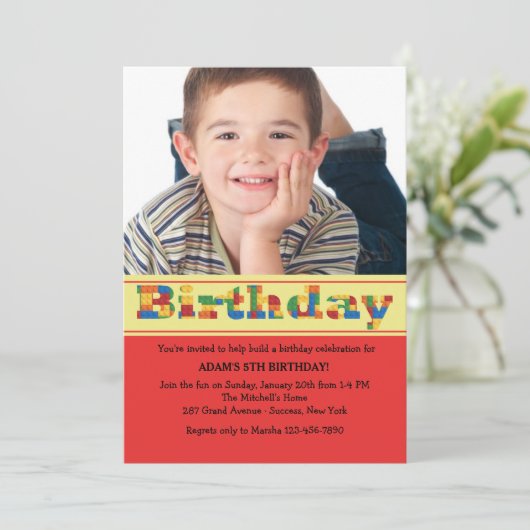 誕生日は写真の招待状を妨げます 招待状 (スタンド正面)