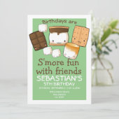 誕生日は友達と一緒にお菓子のマシュマロで楽しく 招待状 (スタンド正面)