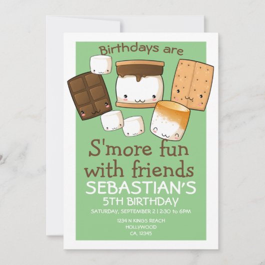 誕生日は友達のmarshmallowとのおもしろいより多い 招待状 (正面)