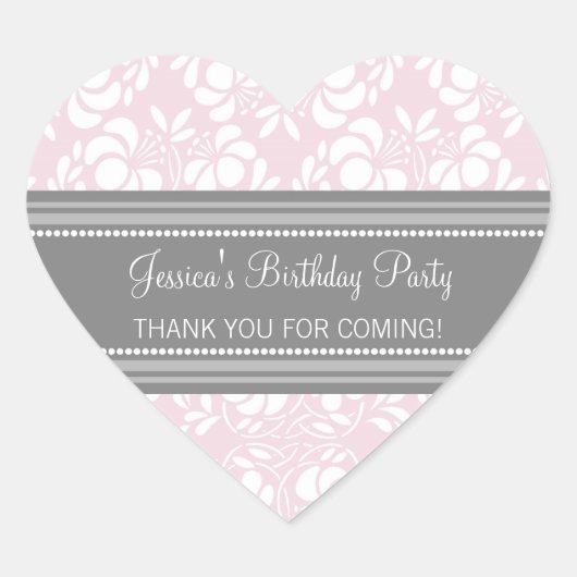 誕生日は名前をカスタムするのメッセージカードのピンク感謝していしています ハートシール (正面)