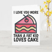 誕生日は太った子供より愛するケーキを愛する カード (黄色い花)