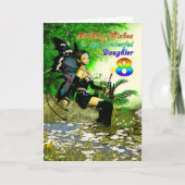 誕生日は妖精から娘8を願う カード (正面)
