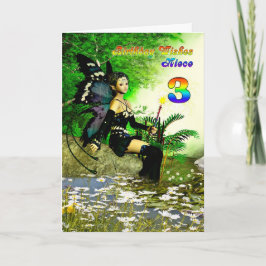 誕生日は妖精から3歳の姪を望む カード