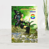 誕生日は妖精から8歳の姪を望む カード (正面)