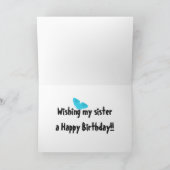 誕生日は姉さん、大きくて明るい青の蝶。 カード (内部)