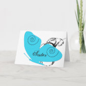 誕生日は姉さん、大きくて明るい青の蝶。 カード (正面)