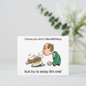 誕生日は嫌い/嫌い?中年の誕生日! ポストカード (スタンド正面)